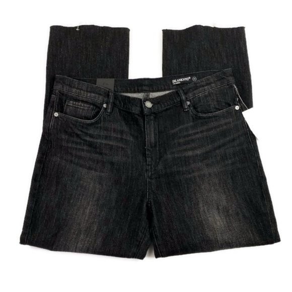 BLANK NYC The Varick Black Distressed Crop Flare Raw Hem Denim Jeans Women’s 31 - Picture 3 of 15